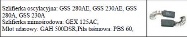 Szczotki węglowe E2.6 Wymiar: 5x8x15,5 / 1607014117 - zamiennik