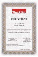 Certyfikat elektronarzedzia Makita 2012