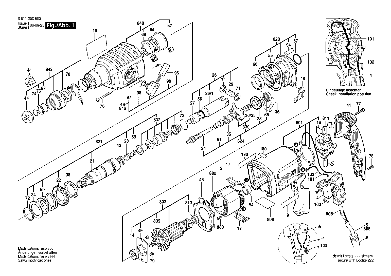 0611250640 MŁOT UDAROWOOBROTOWY GBH 222 E Młoty